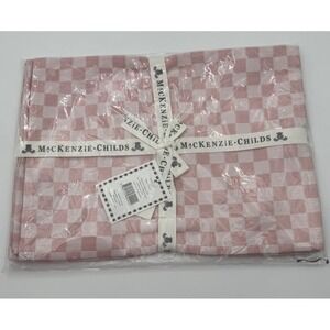 MacKenzie-Childs Pink Check Cotton Placemats – Set of 4 – NEW 13"x18.5"
